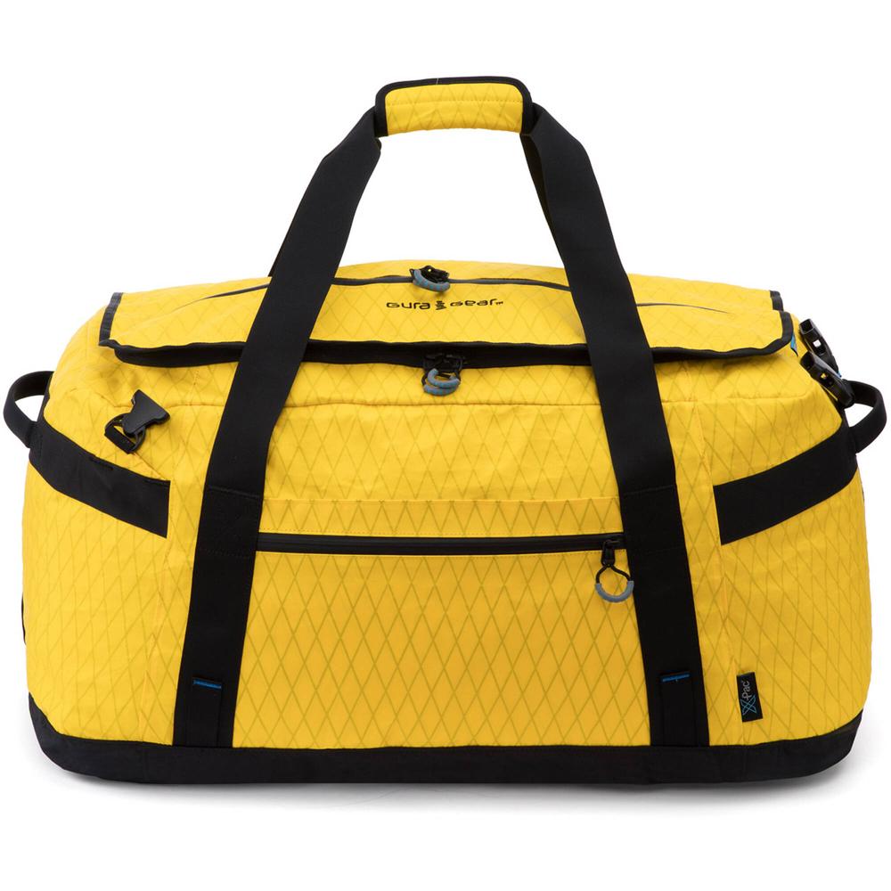 Gura Gear Duffel de Viaje Mara 100L - Amarillo Federal, 6 Bolsillos con Cremallera, Resist