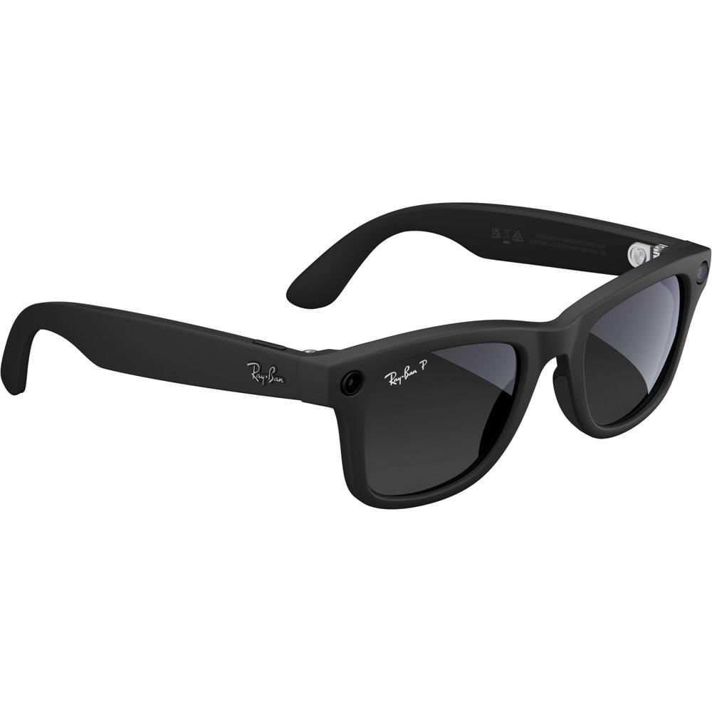 Meta Ray-Ban Wayfarer Gen 2 Gafas con Polarización Matte Black, Lentes Verdes, Cámara 12
