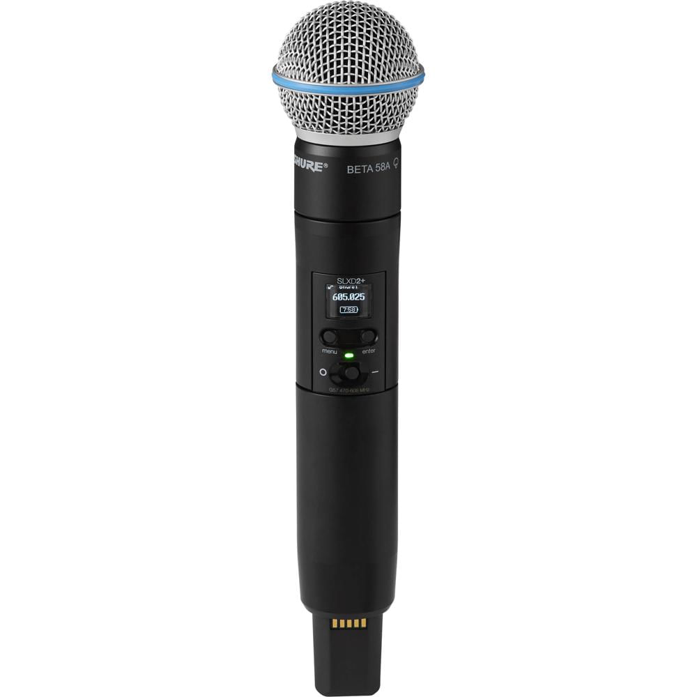 Shure SLXD2+ Transmisor Inalámbrico de Mano con Cápsula Beta 58A Supercardioide (G57: 47