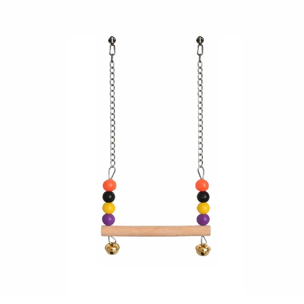 Juguete Columpio Flexible Para Aves Con Cuencas De Colores Y Cascabel