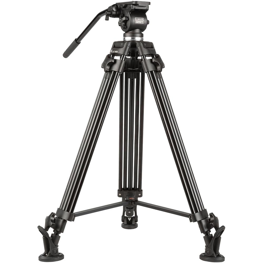 E-Image Trípode de Aluminio EG01A2 con Cabezal Fluido GH01 - Capacidad de Carga 11 lb, Al