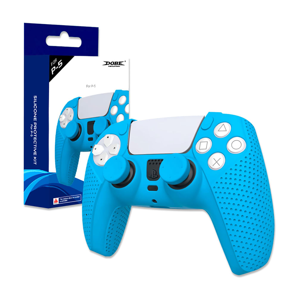 Funda Silicona Para Mandos Ps5 Con Grip  Celeste