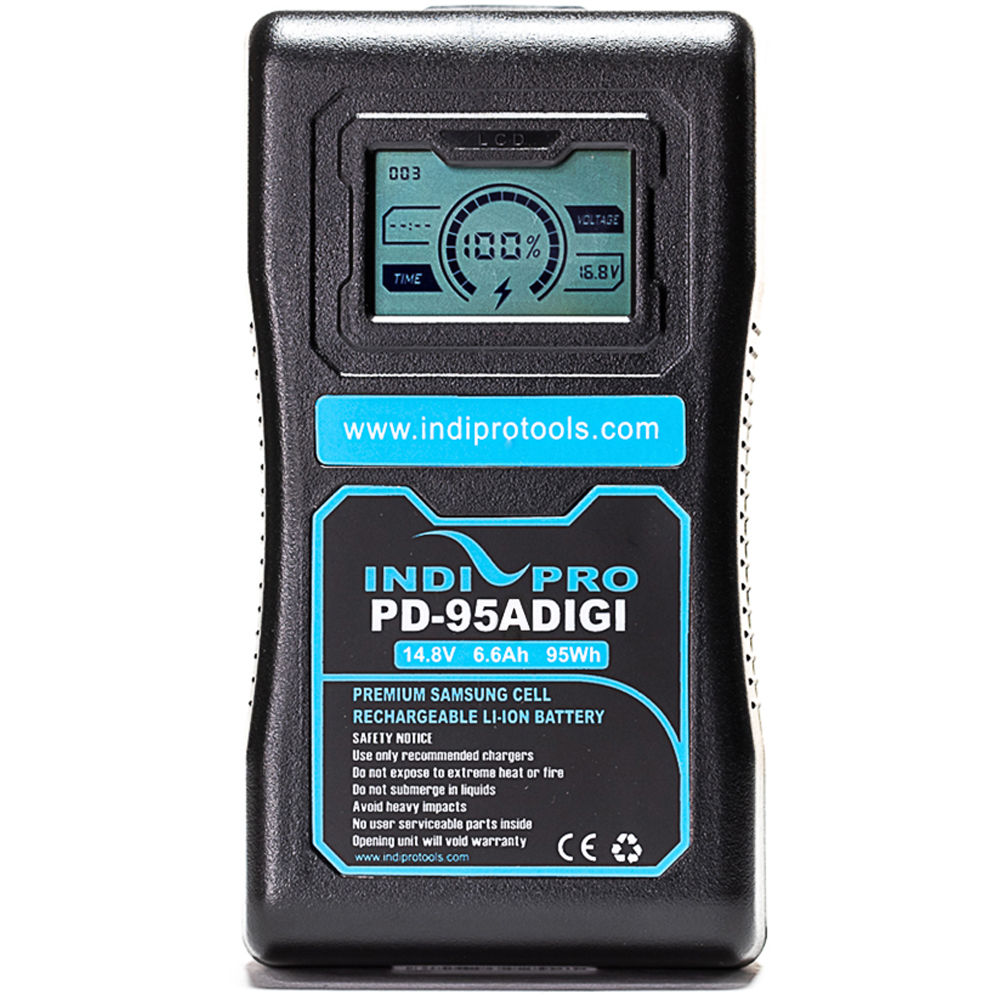 IndiPRO Tools Batería Compacta 95Wh Gold-Mount Li-ion 14.8V 6.6Ah con Pantalla LCD
