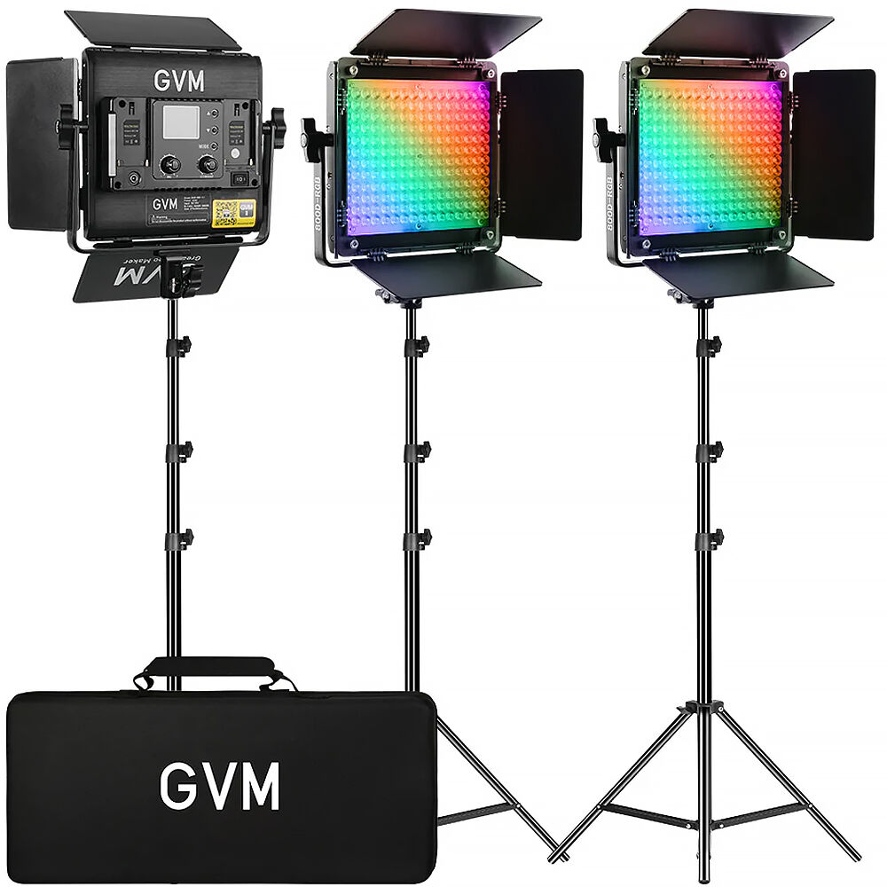 GVM Panel LED 800D 6X 40W RGB - Kit de 3 Luces con Control Bluetooth, 3200 a 5600K, CRI 97