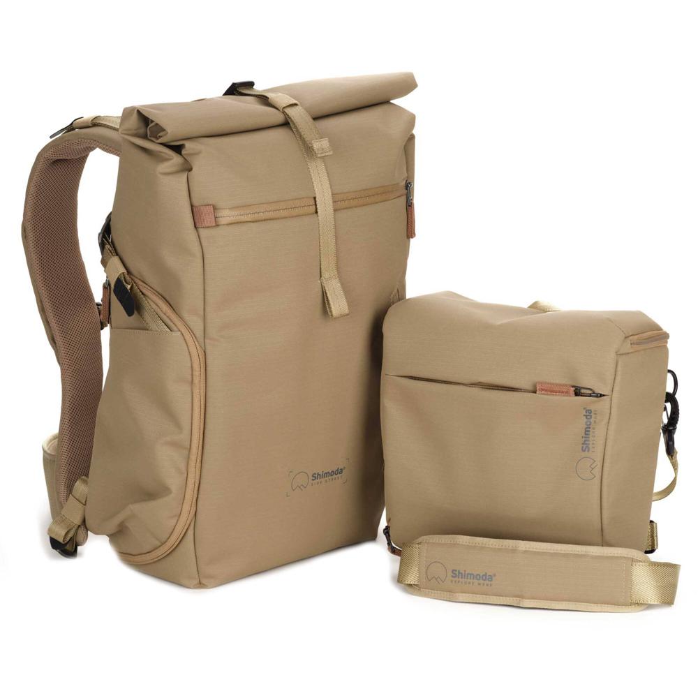 Shimoda Designs Side Street 22 Backpack Boa Tan/Beige con Inserto para Cámara y Acceso La