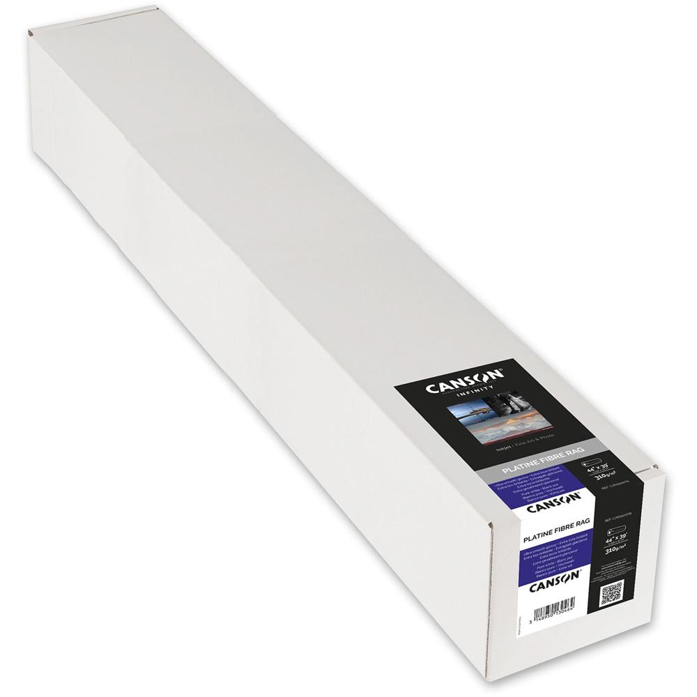 Canson Infinity Papel Platine Fibre Rag 44"" x 39' - 310 gsm, 100% Algodón, Acabado Satina