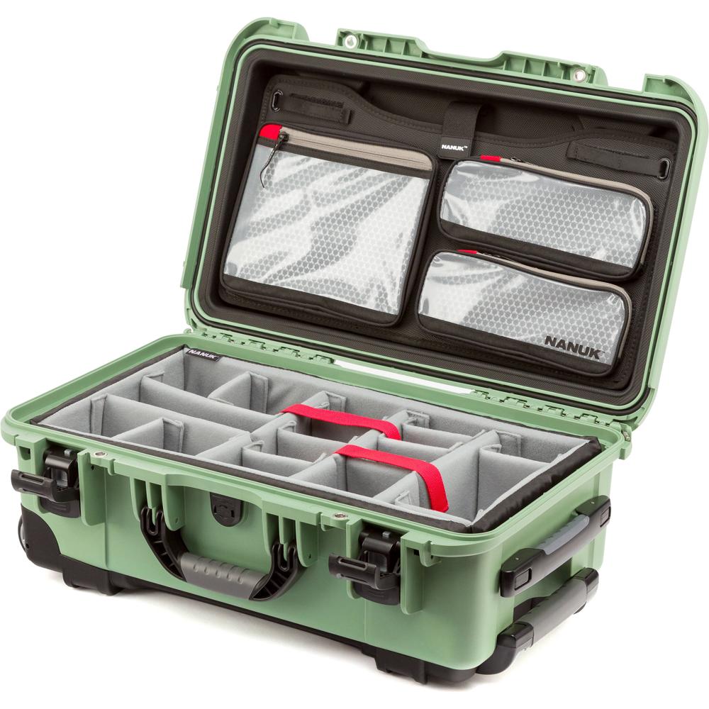 Nanuk 935 Maleta Dura Impermeable con Ruedas para Fotografía y Video - Sage Green, 28.5L,