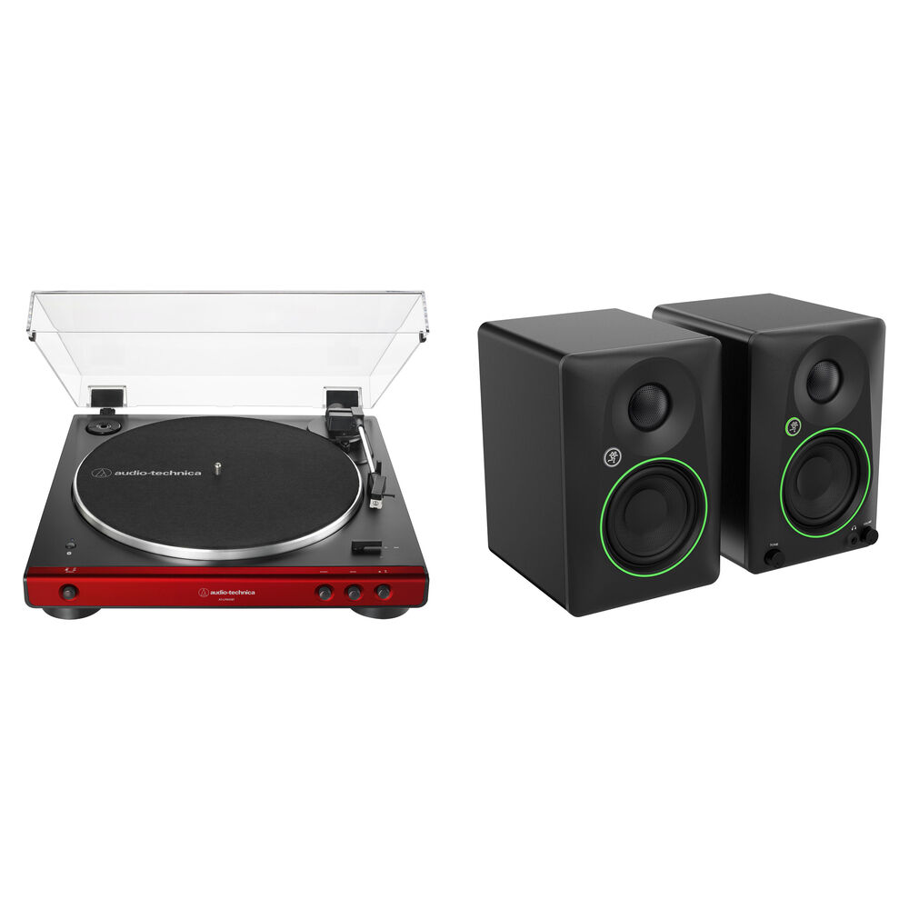 Audio-Technica AT-LP60XBT-RD Tocadiscos Automático Bluetooth + Monitores Mackie CR3.5BT