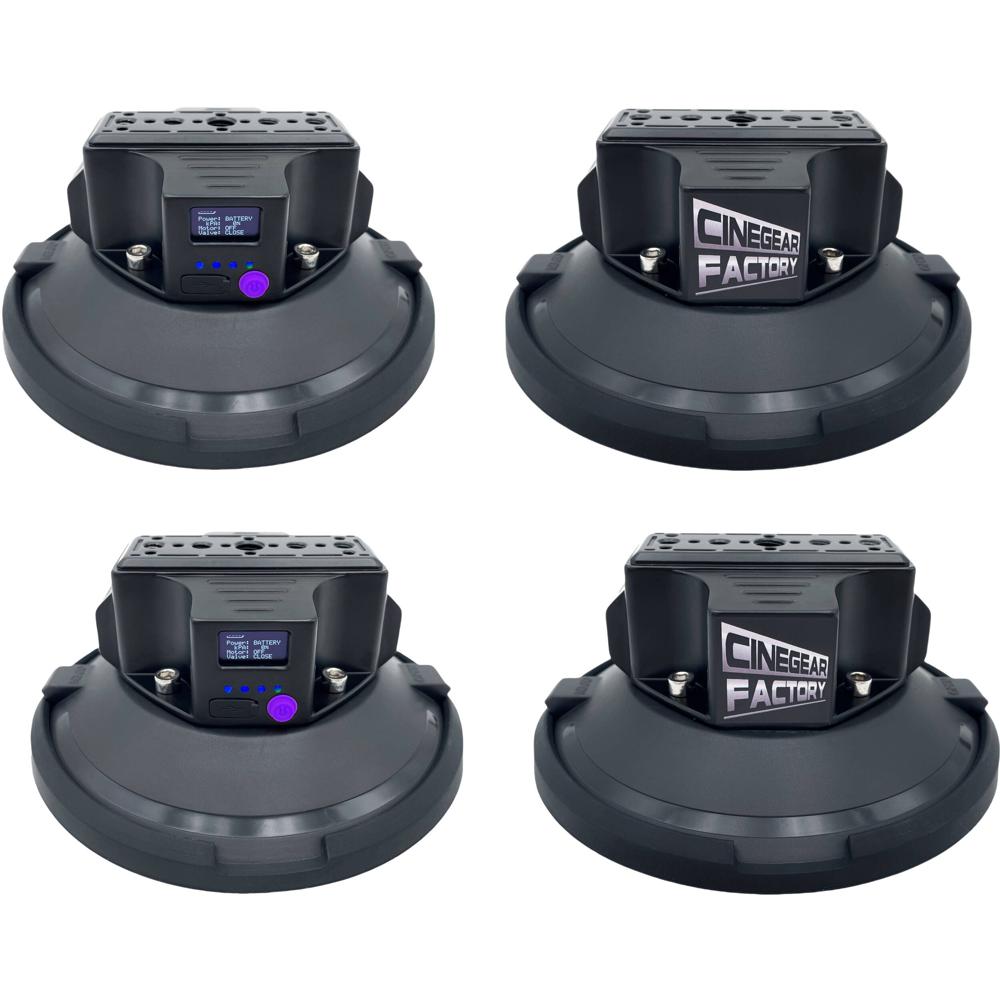 CineGearFactory Succión Electrónica 6"" - 4-Pack, 154 lb Carga Vertical Máxima, Monitore