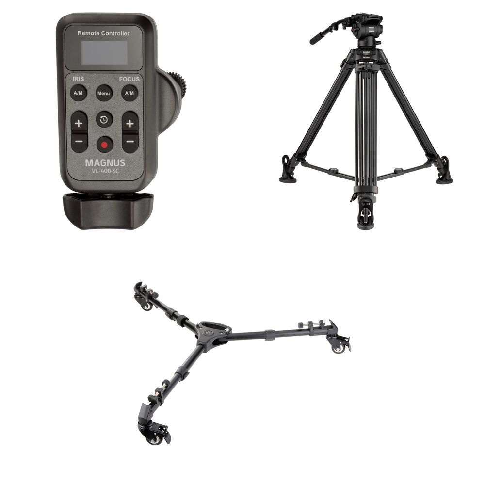 Magnus Controlador LANC Inalámbrico con Trípode VT-5000 y Kit de Dolly - Capacidad de Ca