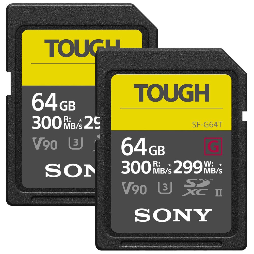Sony Tarjeta de Memoria SDXC UHS-II SF-G TOUGH 64GB - 2-Pack, Velocidad de Lectura 300 MB/
