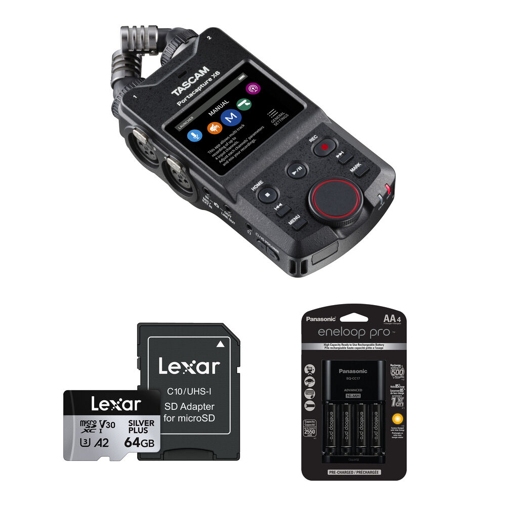 TASCAM Portacapture X6 Grabadora de Campo Multitrack 6-Canales 32-Bit con Kit Esencial