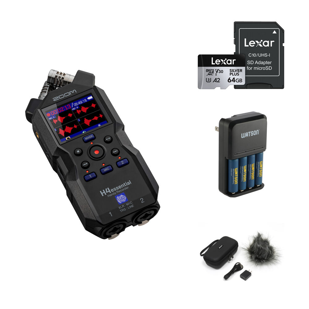 Zoom H4essential Grabador de Audio Portátil 4-Track 32-Bit Float con Kit Deluxe
