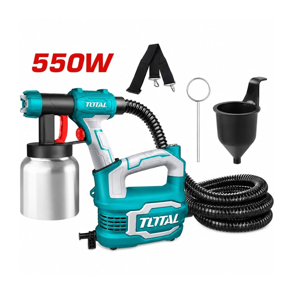 Pistola Para Pintar Total Eléctrica 550w Vaso Aluminio TT50062