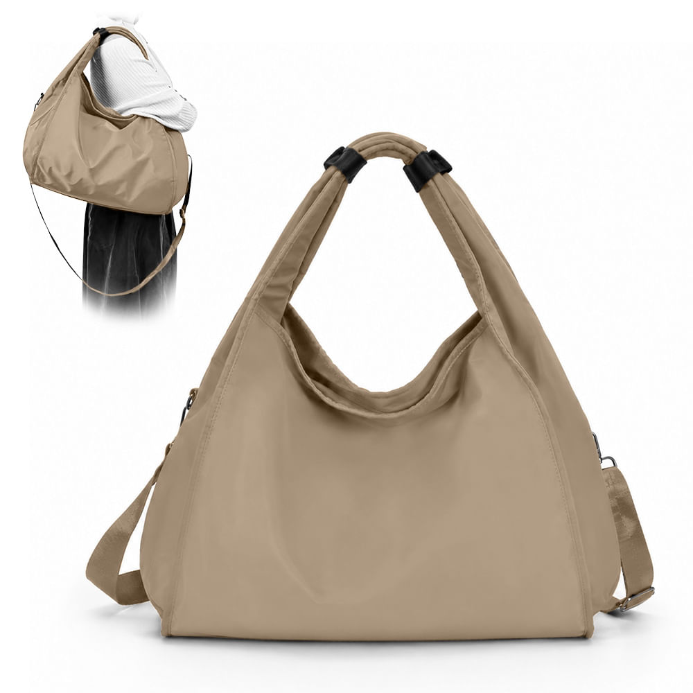 Bolso para Mujer Impermeable con Gran Capacidad y Correa Ajustable Beige YW8