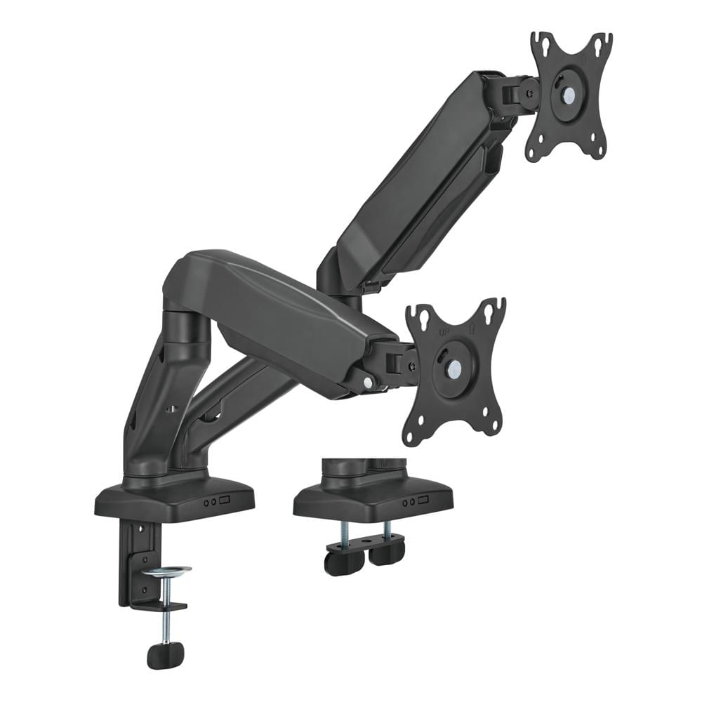 RACK SOPORTE DE ESCRITORIO ERGONÓMICO PARA 2 MONITORES CON AJUSTE MECÁNICO 17 A 32 PULGADAS