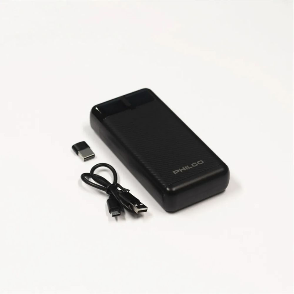 Power Bank 20000mAh Philco - 3 entradas FLP2720 Negro