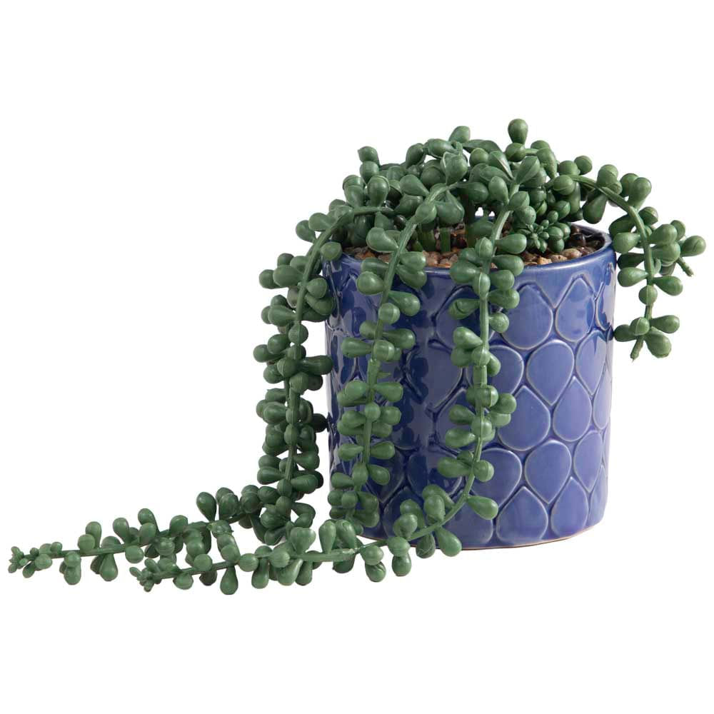 Maceta Azul Con Planta DECO HOME Bouquet