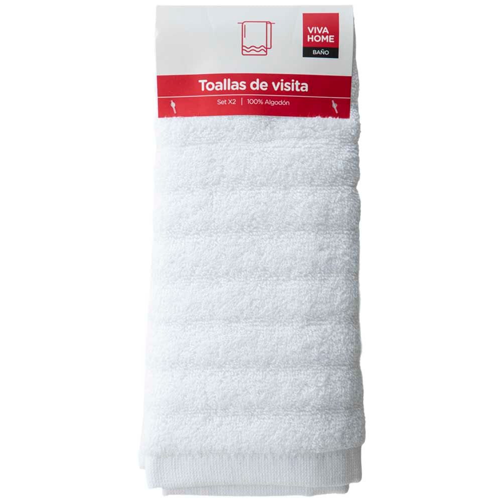 Set VIVA HOME Toalla Visita Onda Blanco x2un