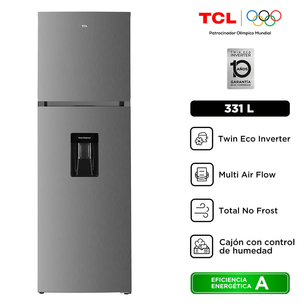 Refrigerador TCL 331L No Frost P334TMN Gris