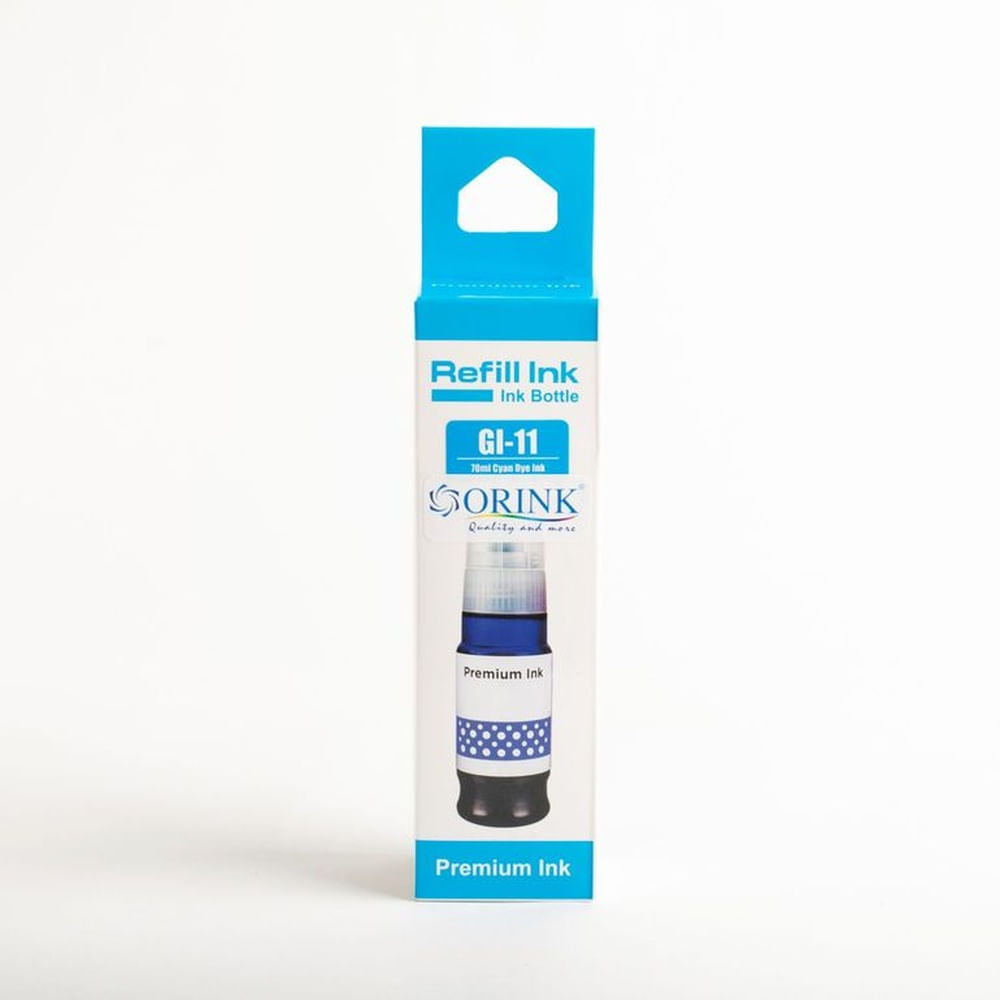 Tinta Compatible ORINK GI11 Azul Cyan de 70 ml para Canon
