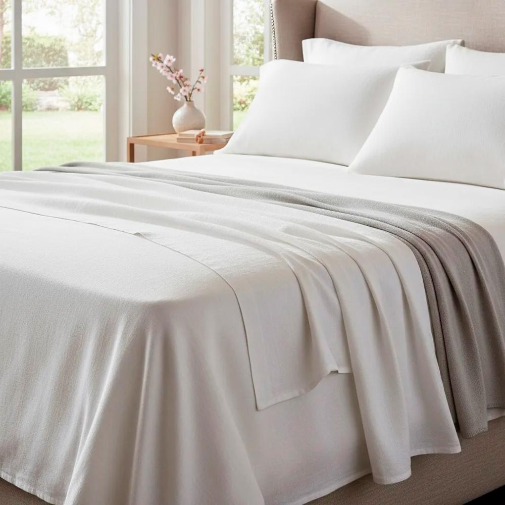 Juego de sabanas algodón pima interiotex 180 hilos 1 Plaza color Blanco Liso talla 1 Plaza Blanco