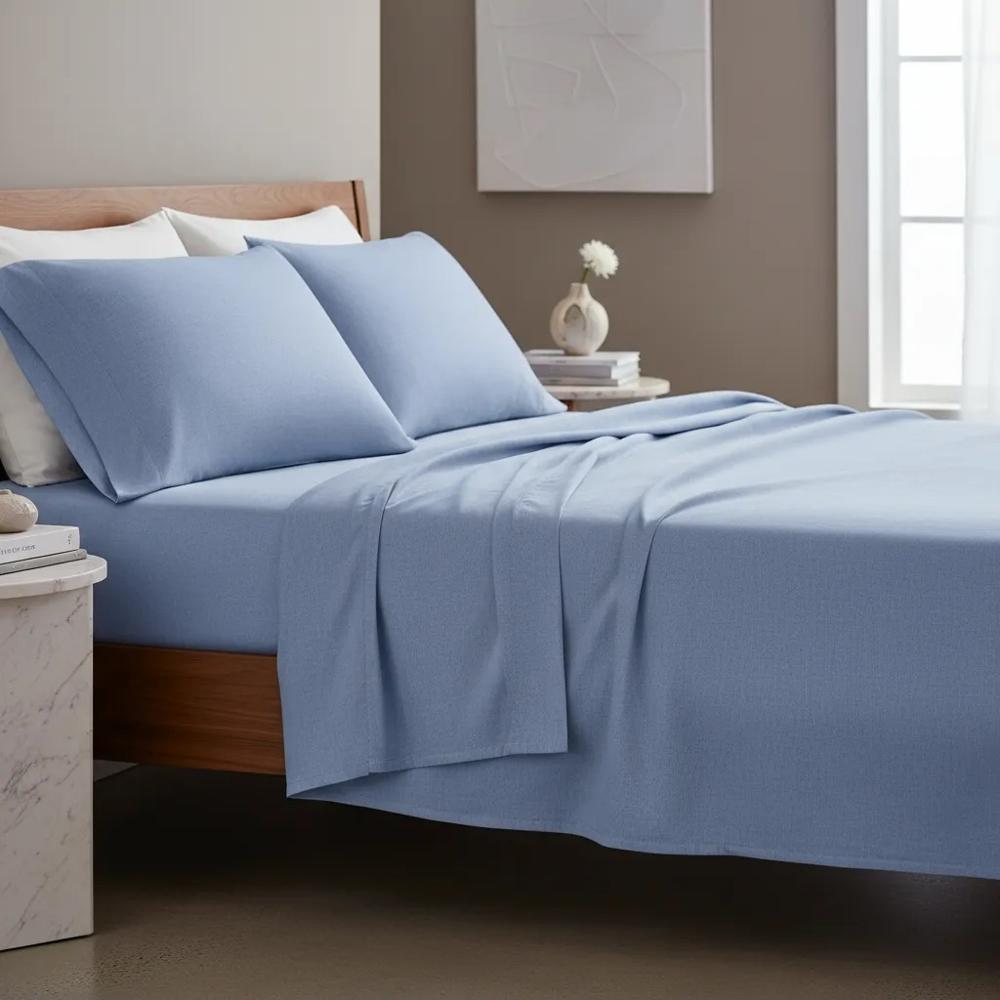Juego de sabanas algodón pima interiotex 180 hilos 1 Plaza color Azul Palacio Liso talla 1 Plaza Azul Palacio