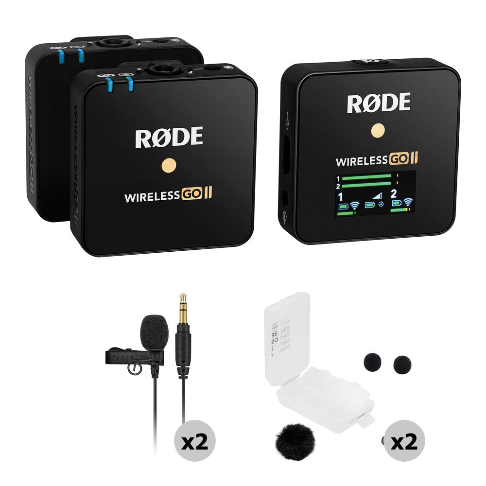 RODE Wireless GO II Sistema de Micrófono Inalámbrico para 2 Personas con Lavalier GO y K