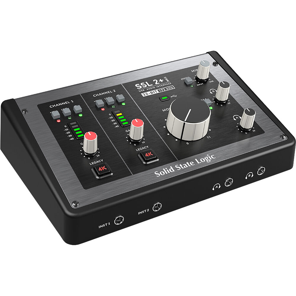 Solid State Logic SSL 2+ MKII Interfaz de Audio/MIDI USB-C 2x4, 32-Bit/192 kHz, 2 Preampli