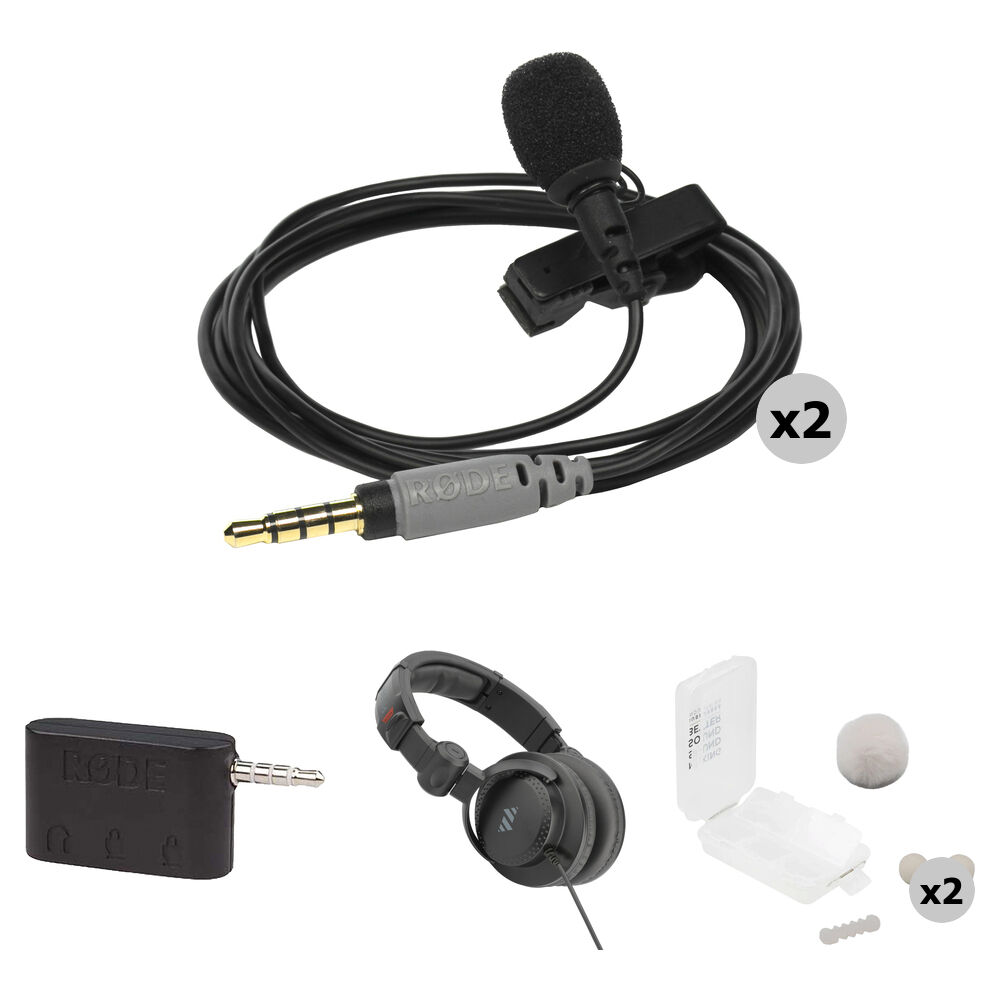 RODE smartLav+ Kit de Entrevista Lavalier para Dos Personas con Adaptador SC6 y Auriculare