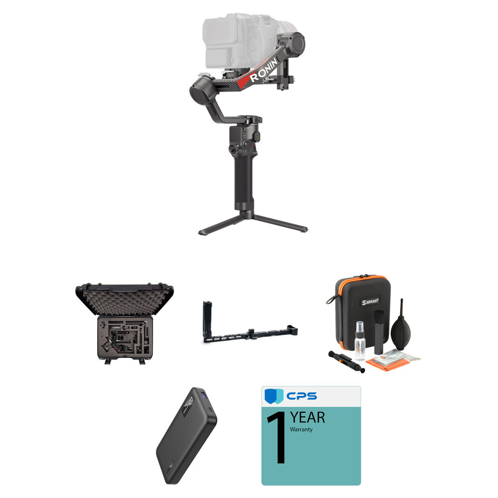 DJI Gimbal Estabilizador RS 4 Pro Kit Accesorios con Soporte de Doble Mango