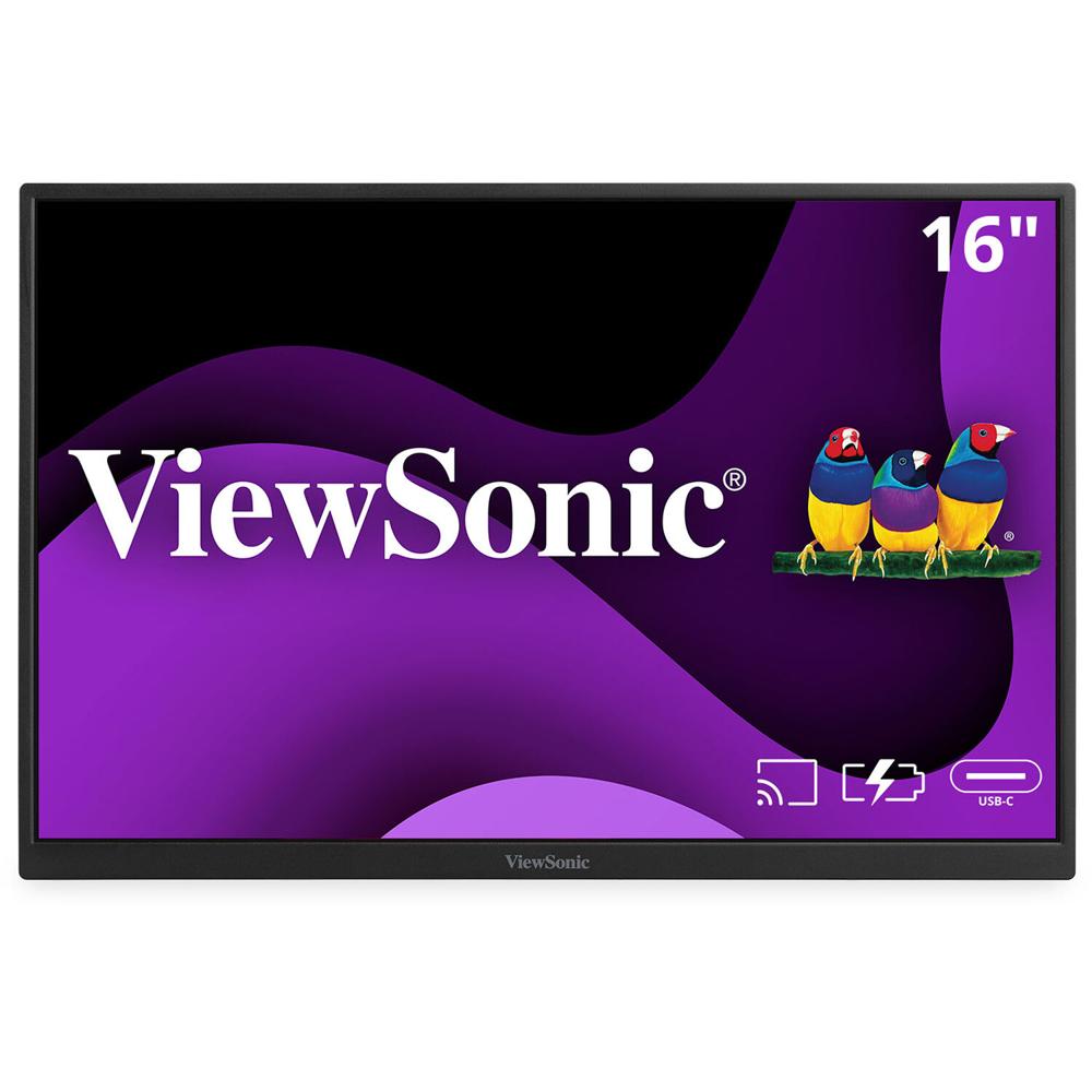 ViewSonic Monitor Portátil VG1656N 16"" Full HD IPS 1920 x 1200, Batería Integrada, Sopor