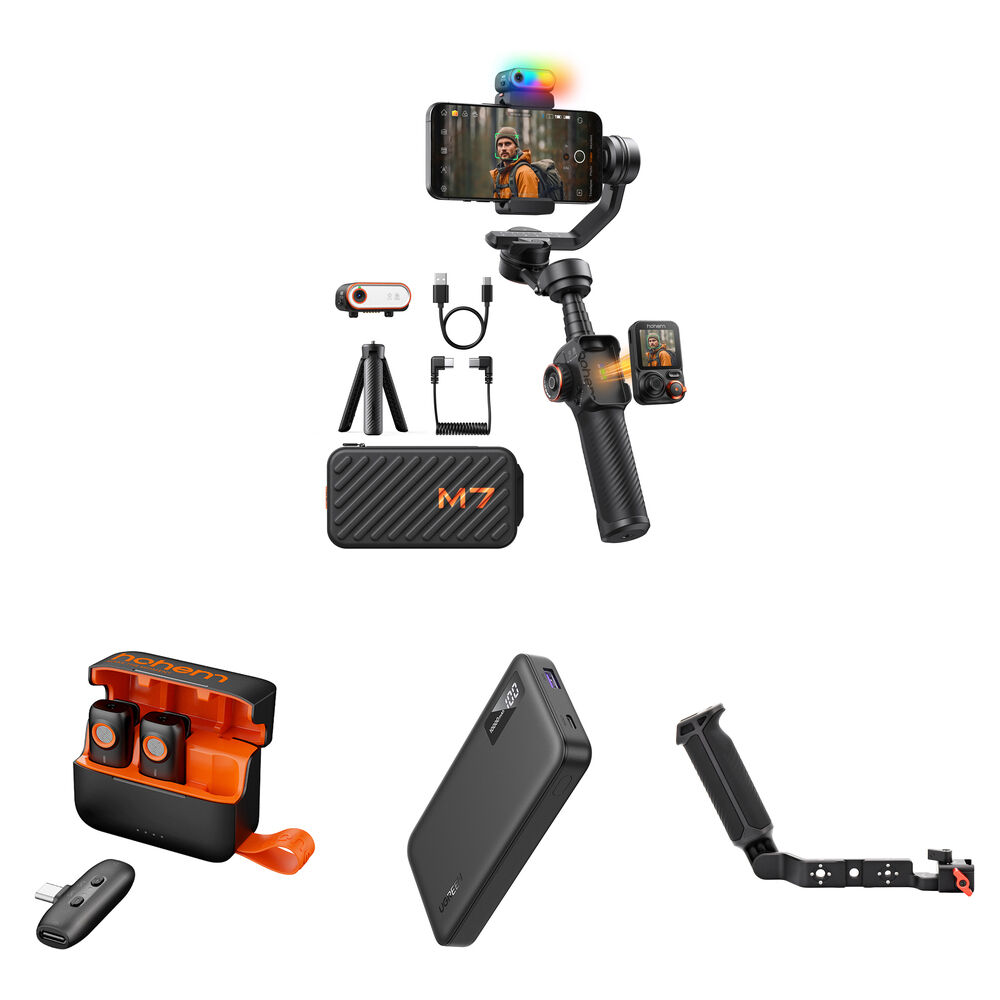 Hohem iSteady M7 Gimbal Estabilizador con MIC-01 Kit Accesorios, Seguimiento AI, Módulo S