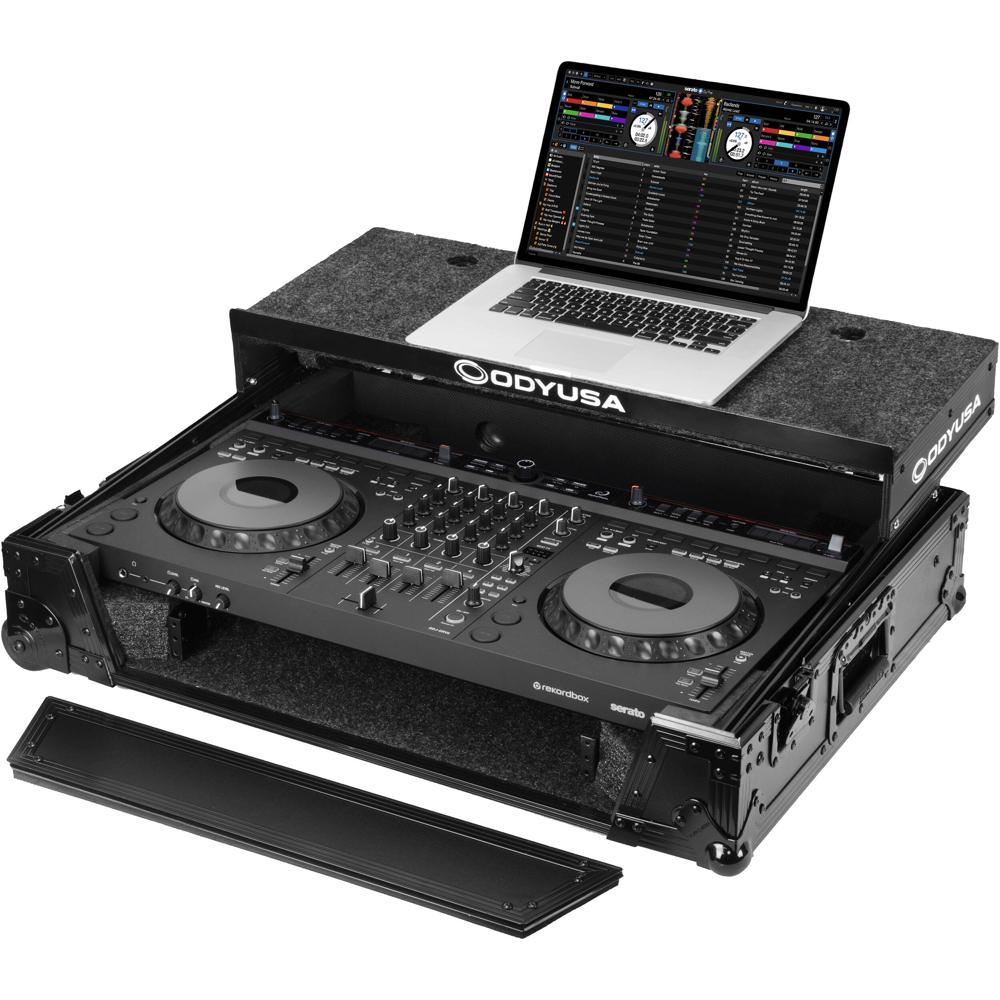 Odyssey Flight Case para AlphaTheta DDJ-GRV6 con Plataforma de Laptop Deslizante y Ruedas