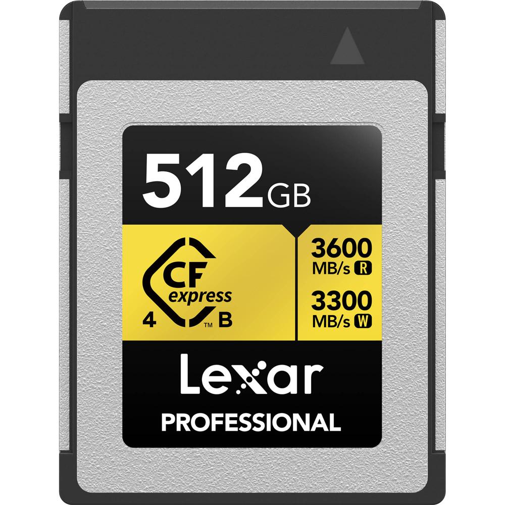Lexar CFexpress 4.0 Type B 512GB Professional GOLD - 3600 MB/s lectura, 3300 MB/s escritur