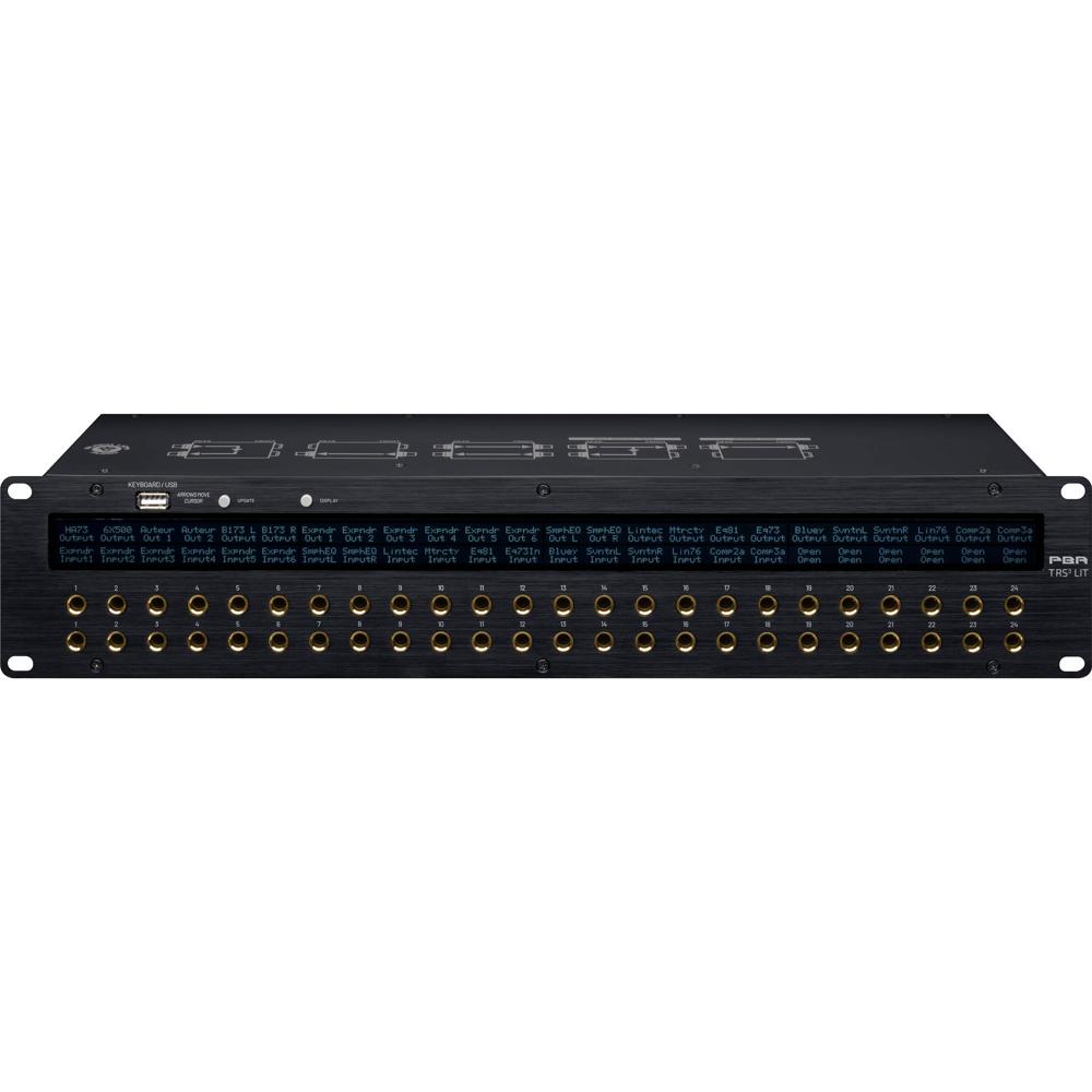 Black Lion Audio PBR TRS3 LIT Patchbay TRS a TRS con 48 Conectores y Pantallas LCD Persona