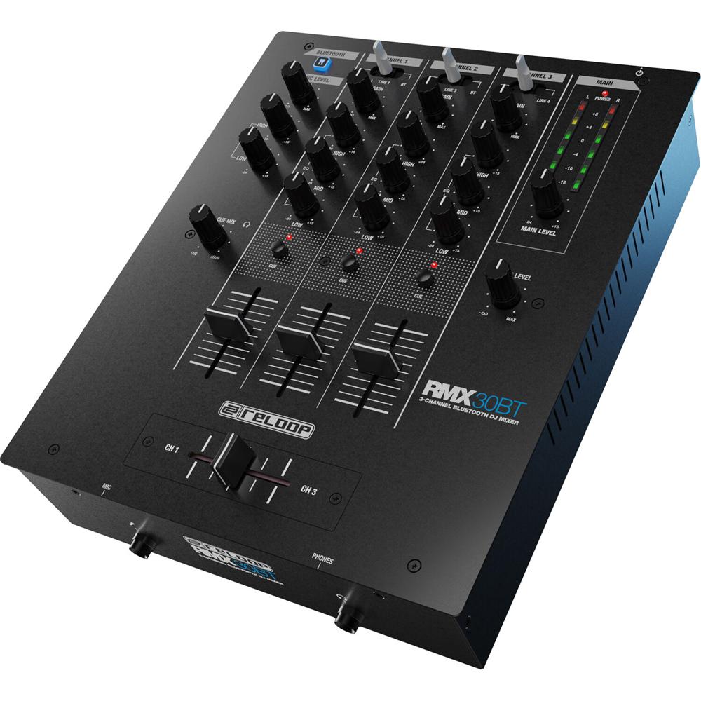 Reloop RMX-30 BT Mezclador DJ Bluetooth de 3 Canales con Ecualizador de 3 Bandas y Faders