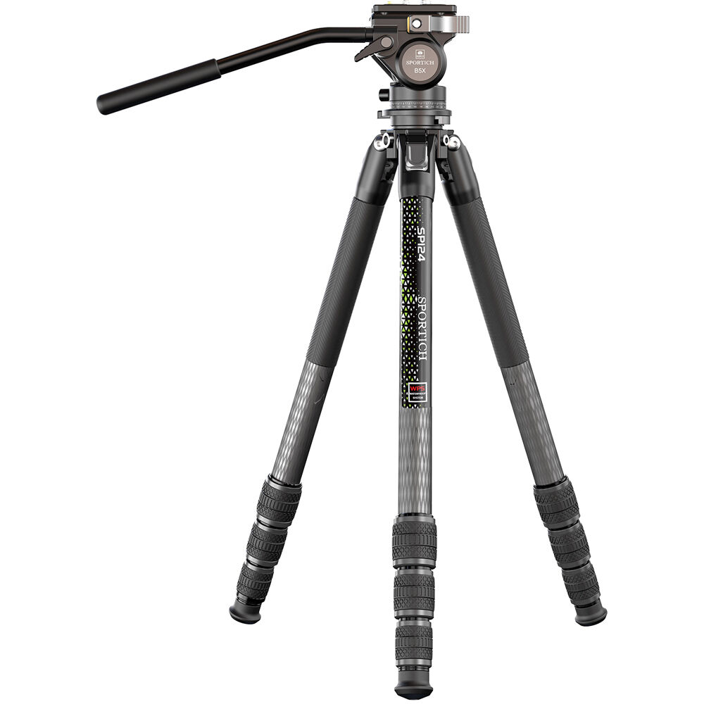 Sportich by Sirui Tripode de Carbono SP124+B5X con Cabezal Fluido, Altura Máxima 66.5"" y