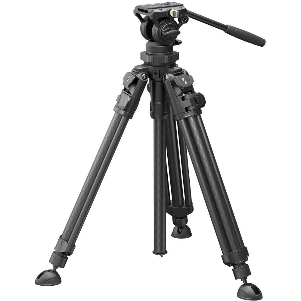 SmallRig Tripode de Video AD-50 Pro de Carbono Ligero con Cabezal Fluido, Capacidad de Car
