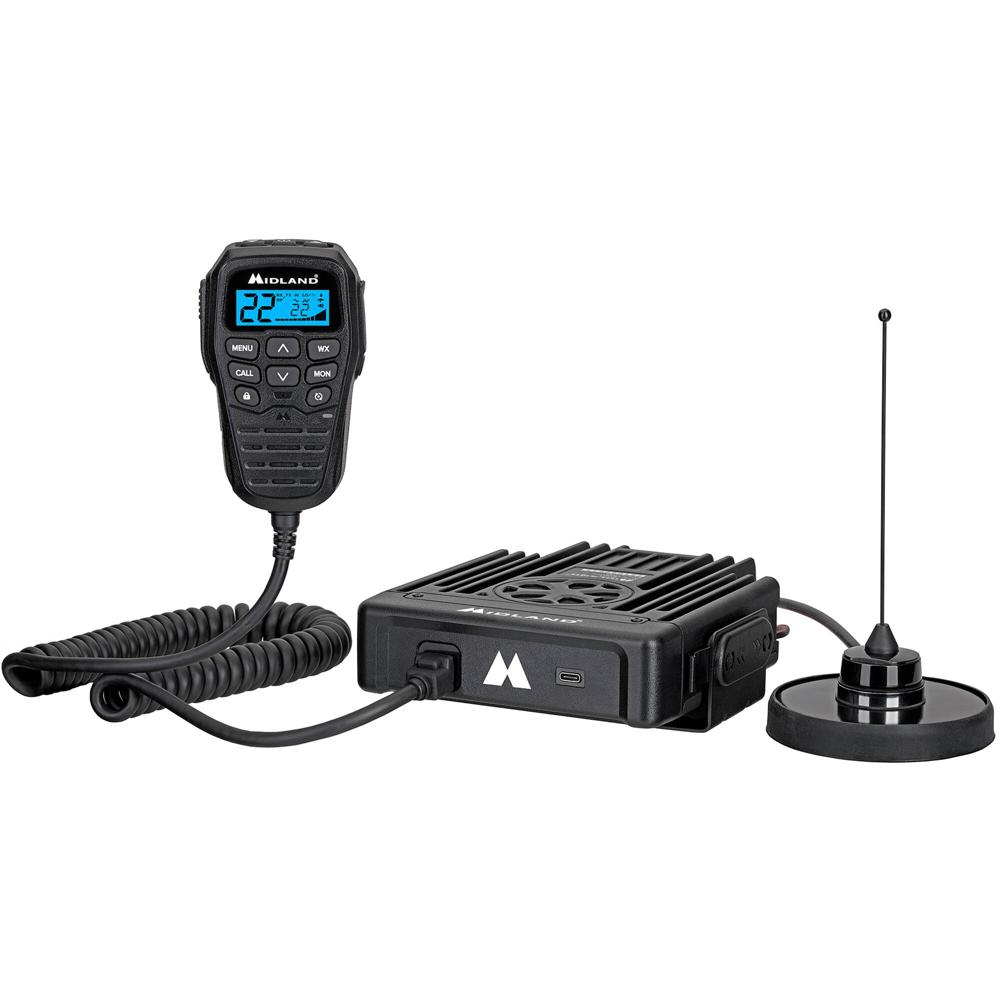 Midland Radio MXT575 MicroMobile GMRS 50W - 15 Canales, Micrófono Integrado, Alerta Meteo