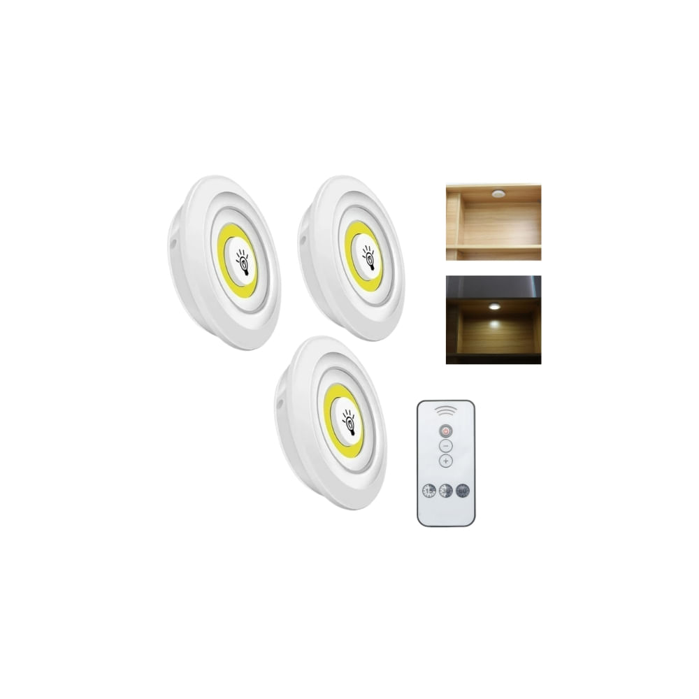Lampara Led Multiuso Portatil A Pilas Con Control X 3 Unidad