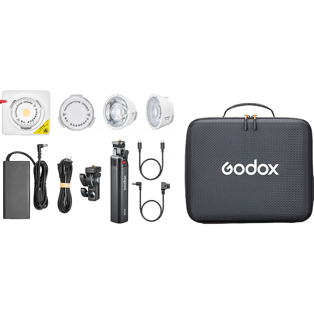 Godox ML100R Kit de Luz LED RGB Portátil con Lente de 36° y Empuñadura de Batería BG02