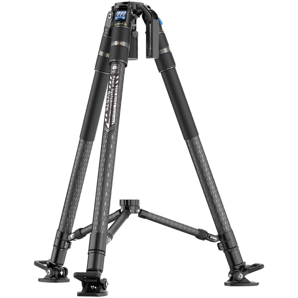 Sirui Tripode de Video SVS75 Carbono con Ajuste de Altura Rápido, Capacidad de Carga 55.1