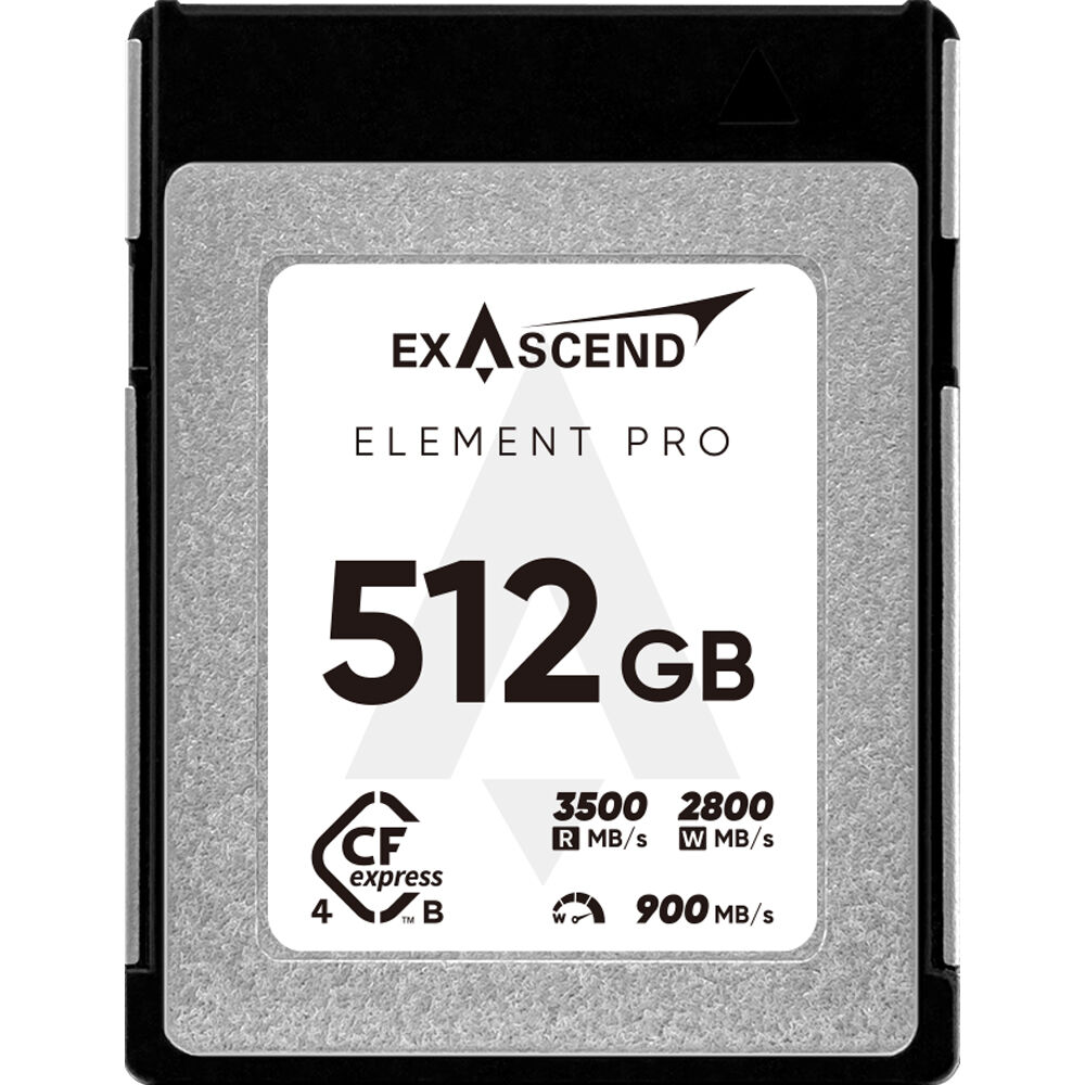 Exascend CFexpress 4.0 Type B 512GB Element Pro - 3500 MB/s Lectura, 2800 MB/s Escritura,