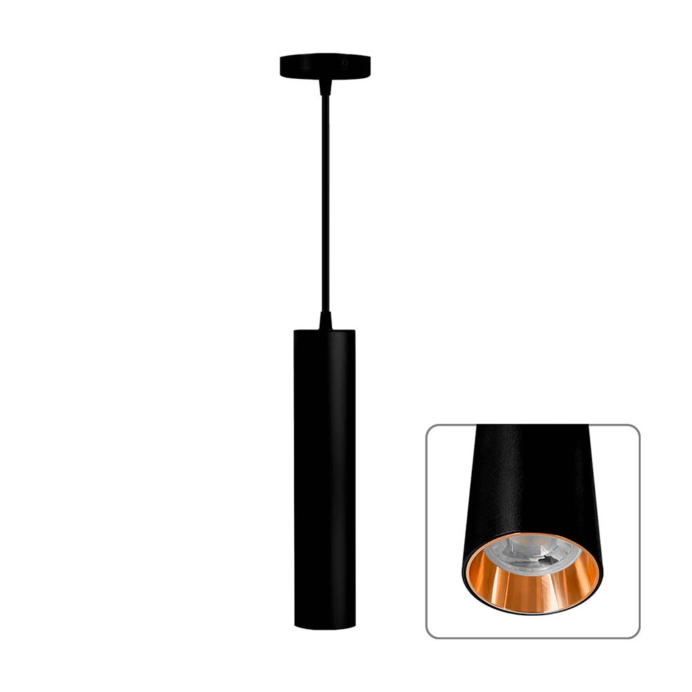 Lámpara Colgante Tube Lightech Negro Aluminio GU10