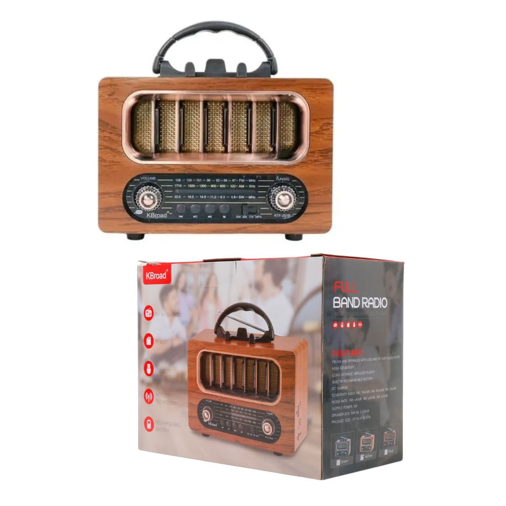 Radio Vintage con Bluetooth FM AM SW KBroad KTF-2018