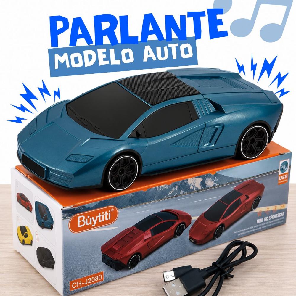 Parlante Bluetooth Auto Deportivo Recargable con Radio FM USB Azul