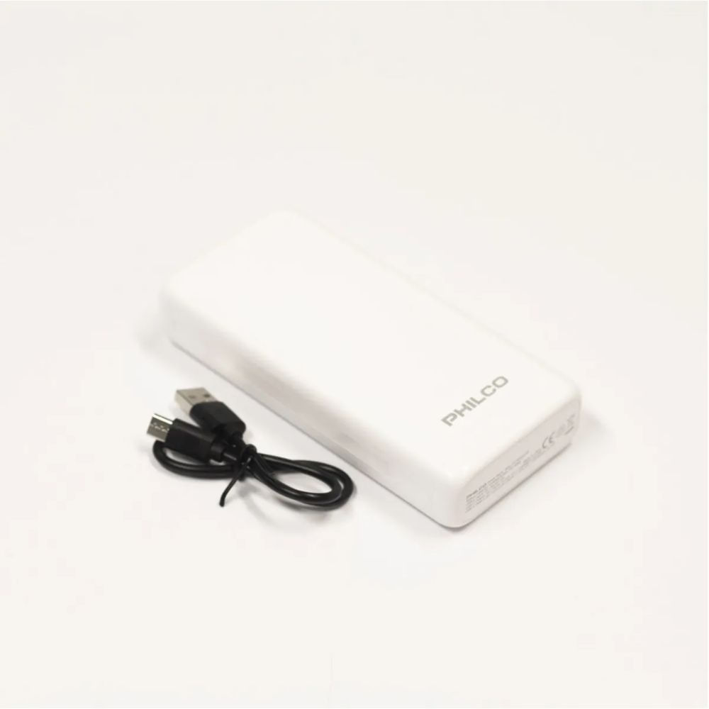 Power Bank QC 20000mAh Philco - 2 entradas - FLP8202CW Blanco