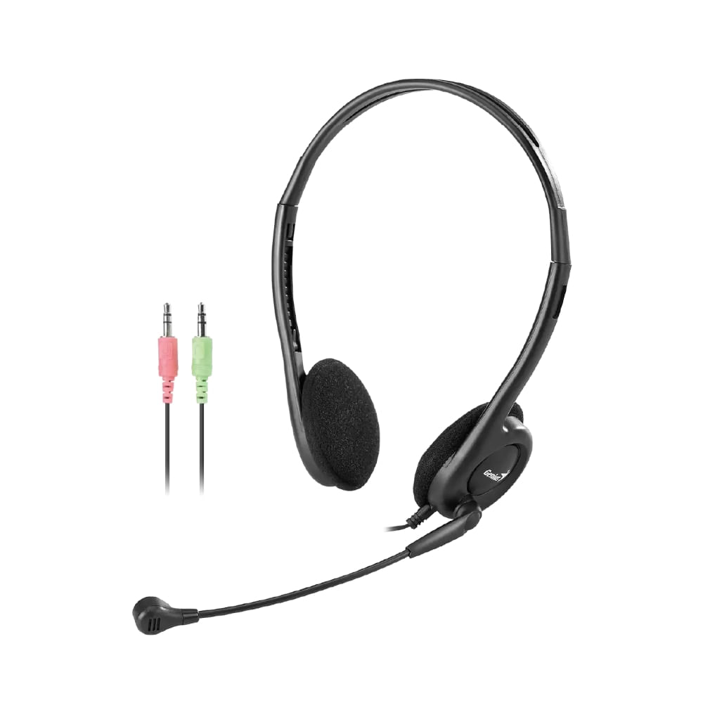 Auriculares Con Micrófono Genius Hs-200C  Con Conector Dual De 3.5Mm Negro