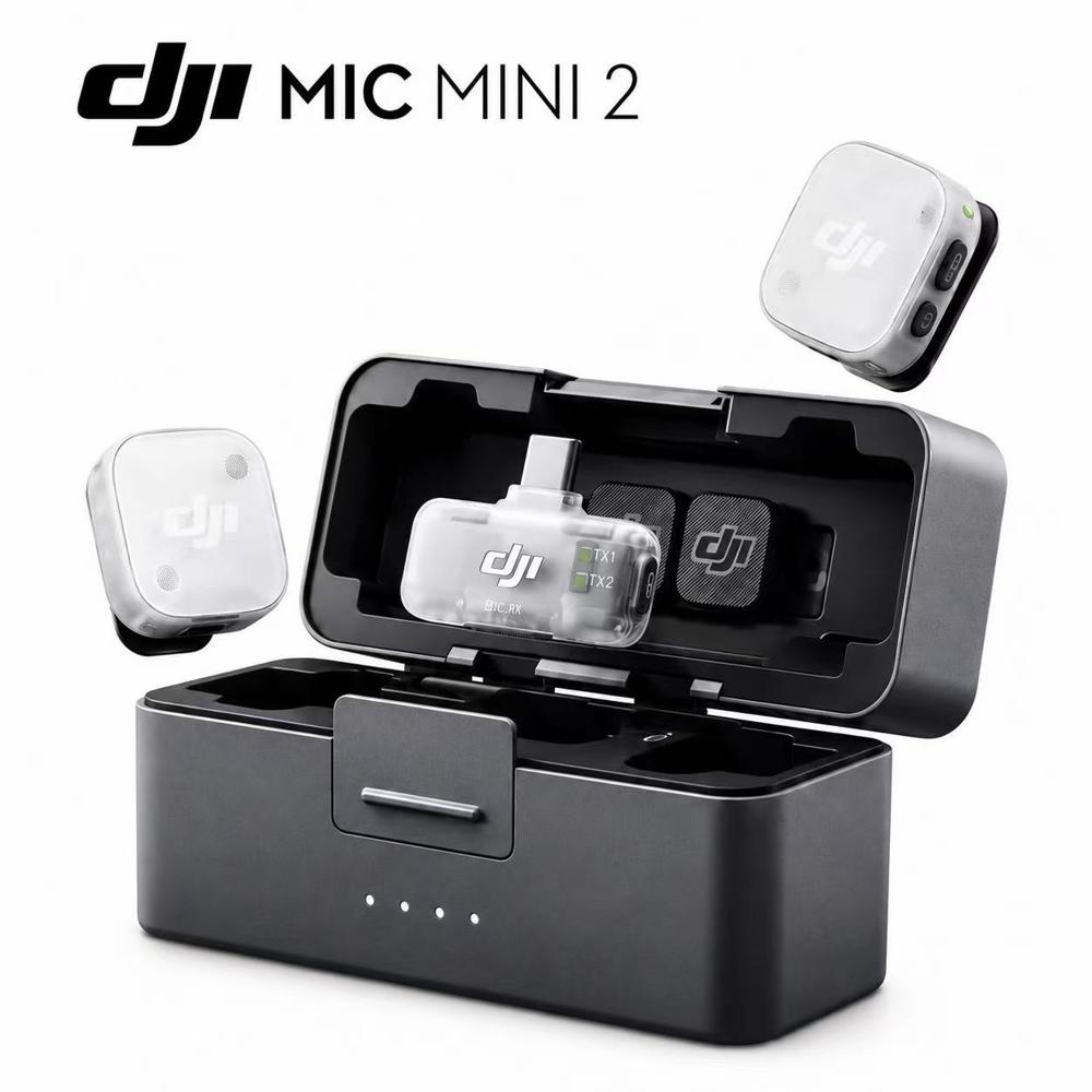 Mic  Mini 2  2TX  1RX Mobile Estuche de Carga Microfono Inalambrico